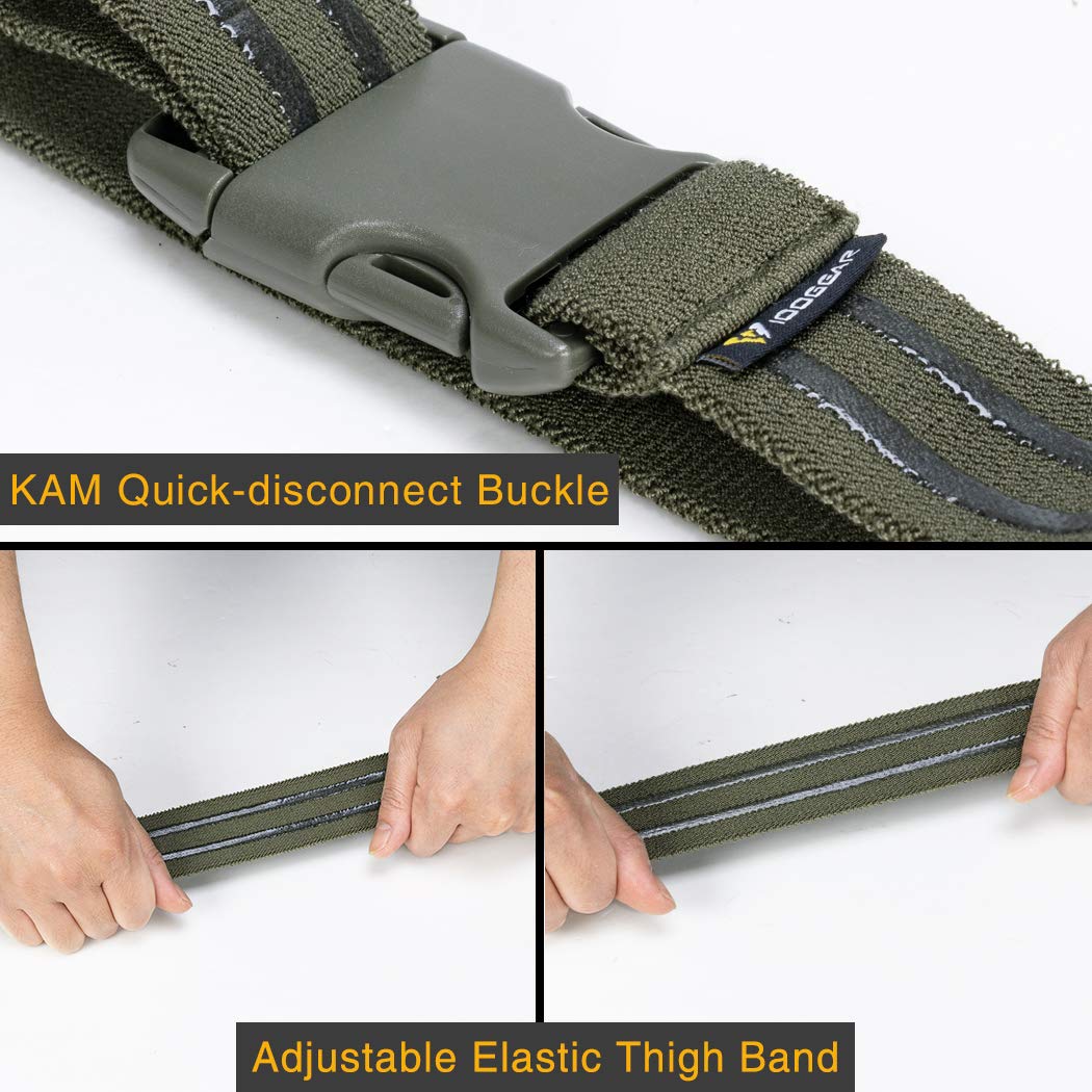 IDOGEAR Thigh Strap Tactical Leg Strap for Thigh Holster leg Hanger Military Airsoft Hunting Belt (Ranger Green)