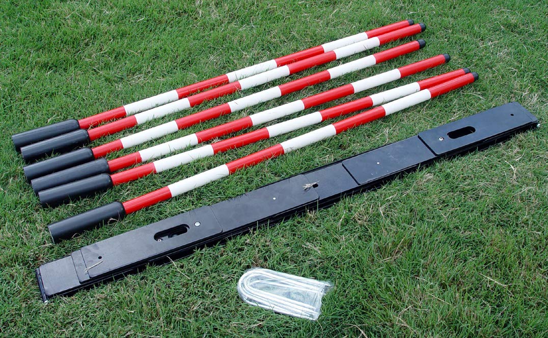 DogSport Dog Agility Multicolor Weave Poles (6 Poles) with Adjustable Spacing (19"-25")