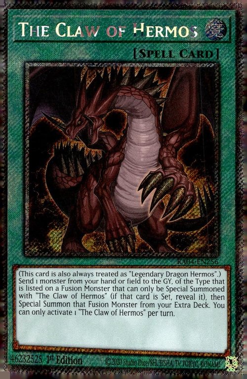 The Claw of Hermos (Platinum Secret Rare) - RA04-EN256 - Platinum Secret Rare - 1st Edition