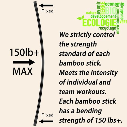 Yoga Stick Bamboo 5ft Long with Soft Ends-Stretching Stick-Workout Stick Exercise Bar-Pilates Stick-Balance Fitness Stick-Yoga Dowel Rod Shoulder Movement- Physiotherapy Stick-Posture Corrector Stick