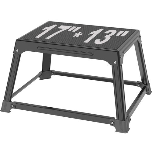 GanFindX Metal Plyometric Jumping Box 12 Inch with 17 * 13 Inch Surface Steel Plyo Box Home Gym Jump Trainer for Fitness Exercise Agility Stamina Conditioning Strength Training