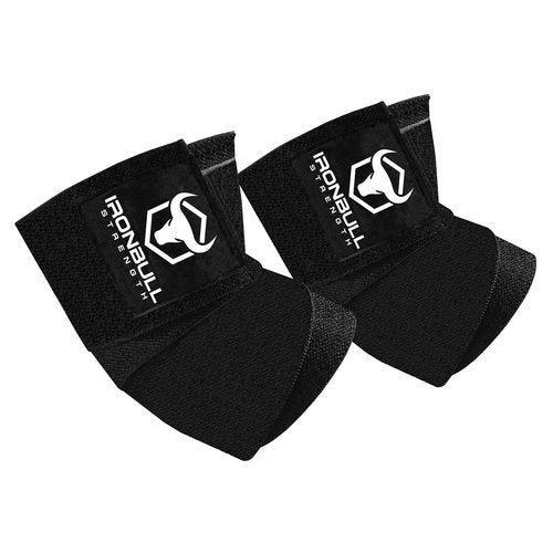 Elbow Wraps for Weightlifting (1 Pair) - 50" Elastic Elbow Braces for Weight Lifting - Elbow Support for Bench Press, Powerlifting, Fitness, & Gym Workout - Gym Elbow Straps Weightlifting (Black)