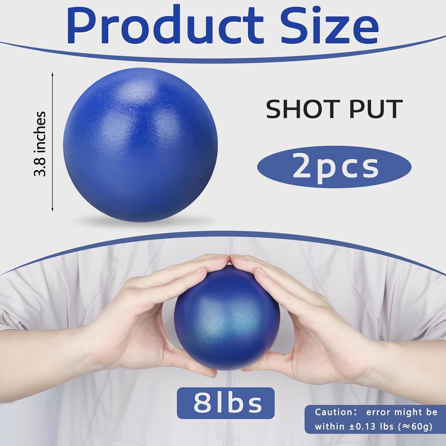 2 Pack Iron Shot Put Set Shot Put Ball 8lbs Sport Track and Field Weight Balls for Outdoor High School Practice Throwing