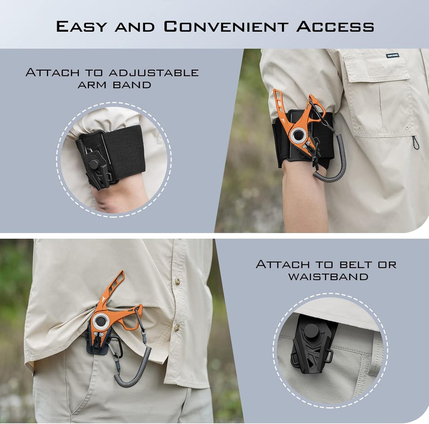 KastKing Micro Gila Fishing Pliers, Integrated Finger Hole, Aircraft Grade Aluminum, Fishing Tools, Saltwater Resistant Fishing Gear, Tungsten Carbide Cutters, Burt Orange