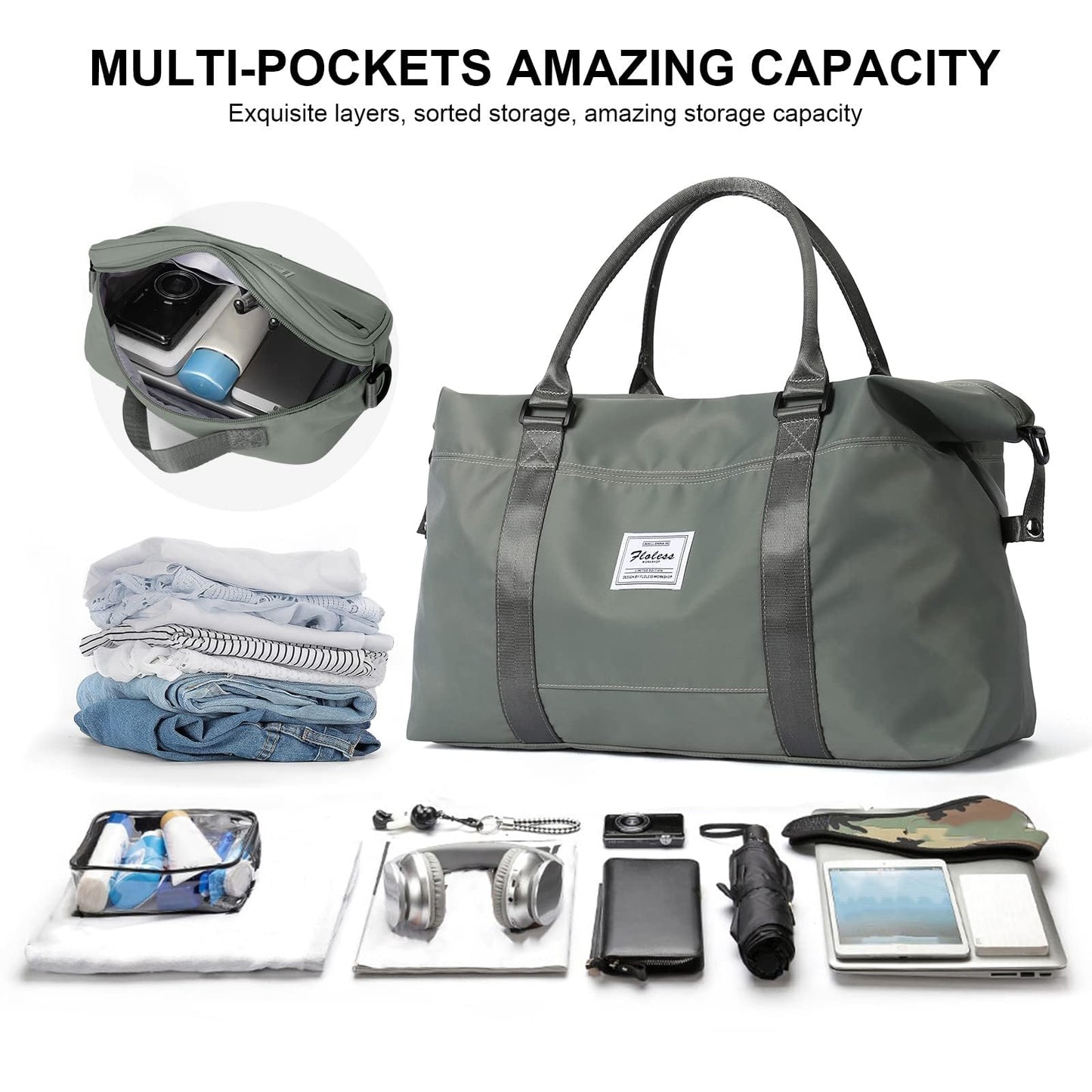 Travel Duffel Bag, Carry On Overnight Weekender Bags for Women