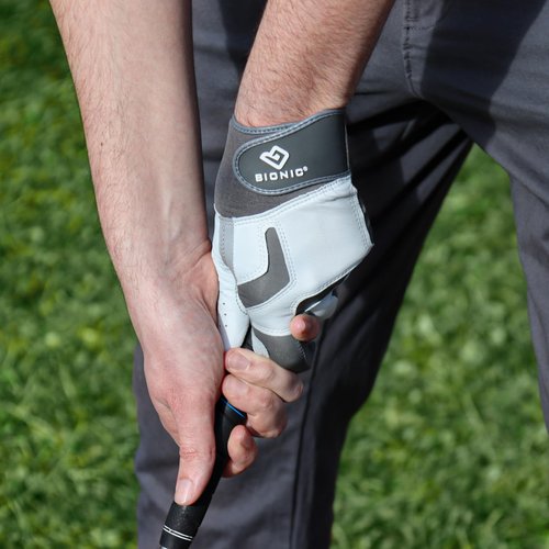 Bionic Men's ReliefGrip 2.0 Golf Glove (Silver, Large, Left)