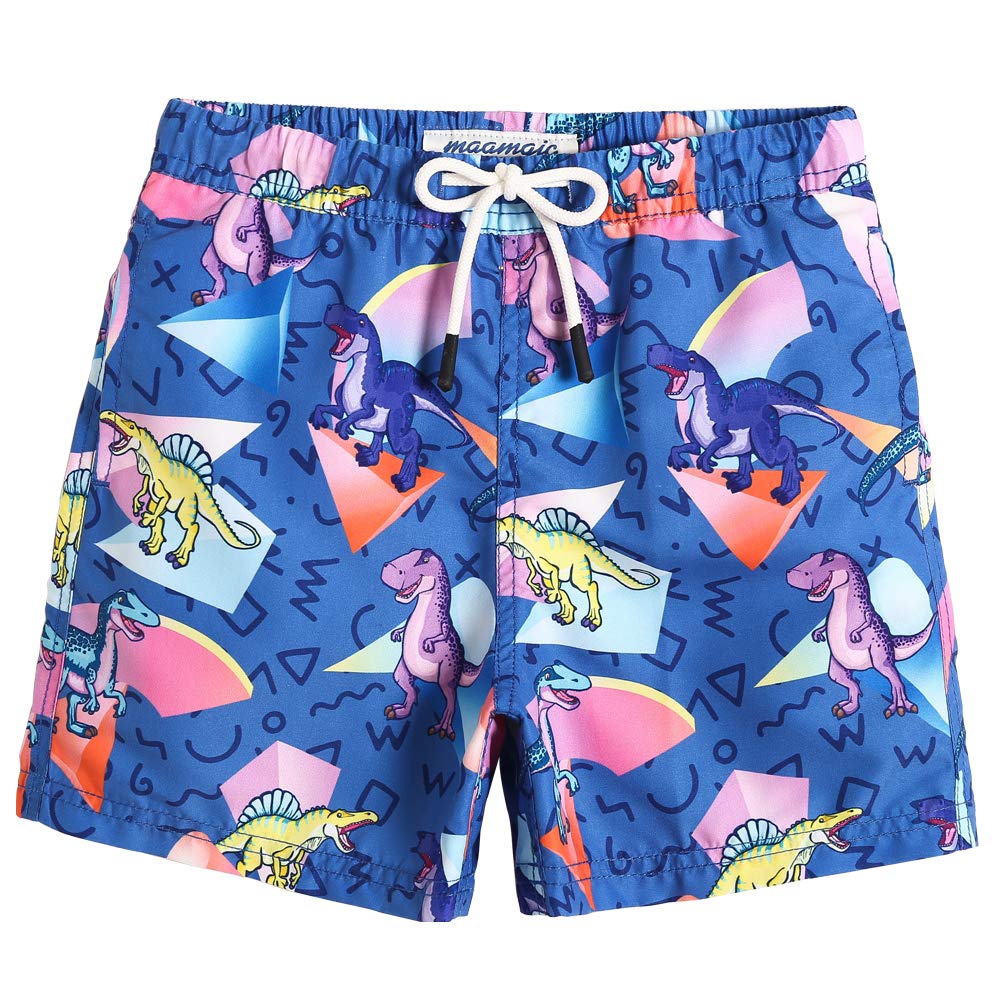 maamgic Boys Swim Trunks Toddler Swim Shorts Little Boys Bathing Suit Swimsuit Toddler Boy Swimwear,Dinosaur-Blue,10 T