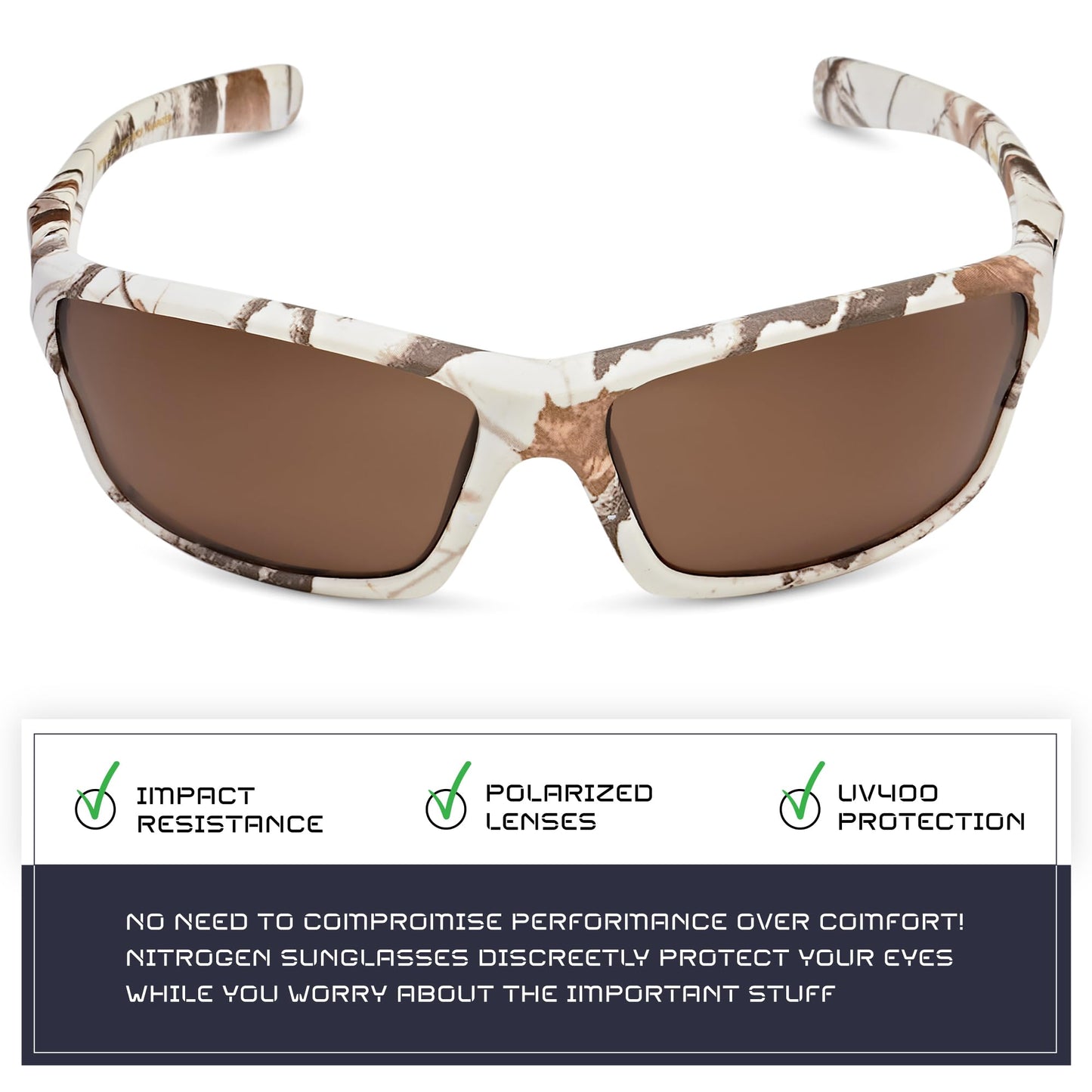 Nitrogen Polarized Wrap Around Sport Sunglasses for Men Women UV400 Driving Fishing Running Sun Glasses