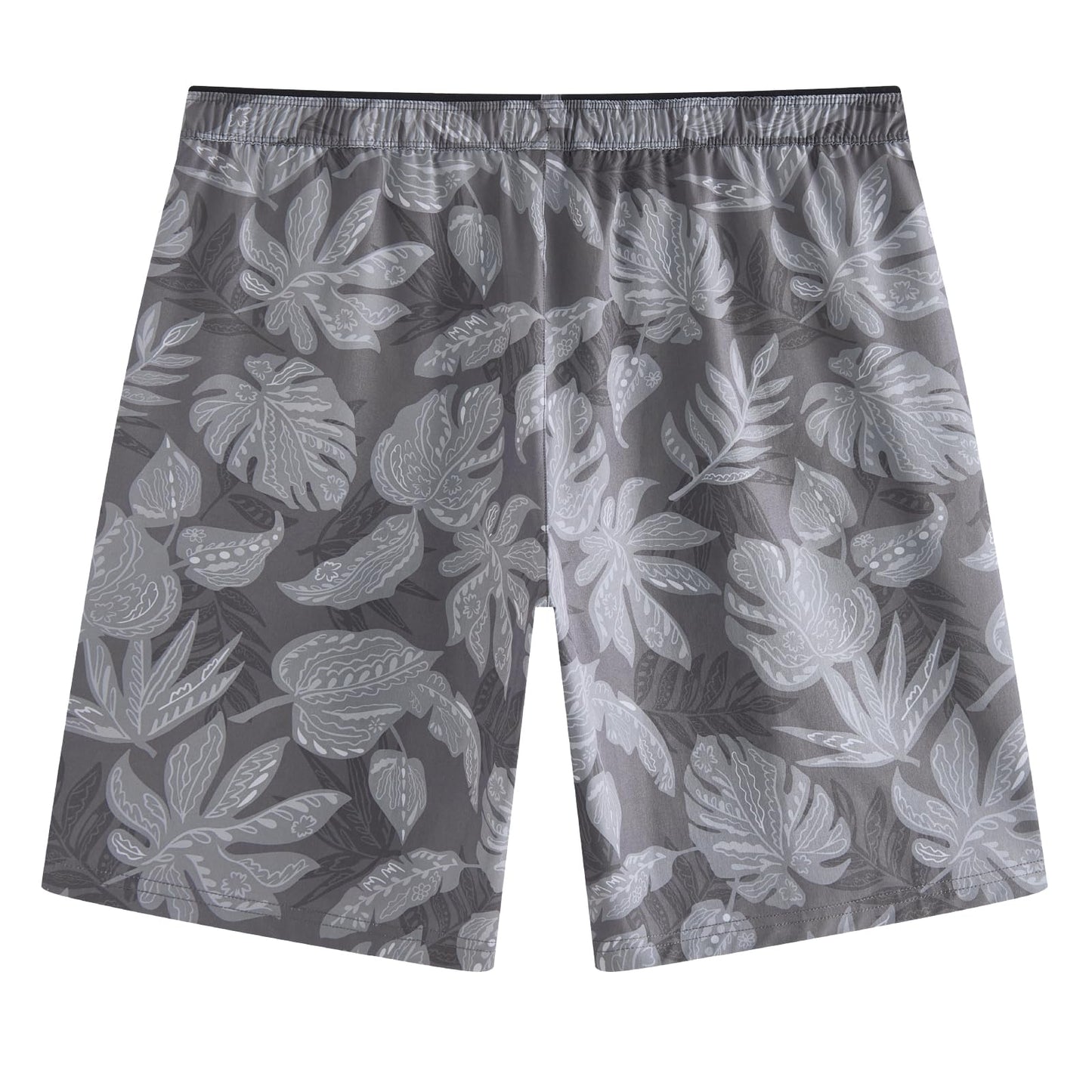 maamgic Mens Swim Trunks 9" with Zipper Pockets, Quick Dry Board Shorts, 4-Way Stretch Compression Lined Bathing Suits, Effortless Flex for Beach, Vacation, Cruise Forest Dark Gray BlackLarge