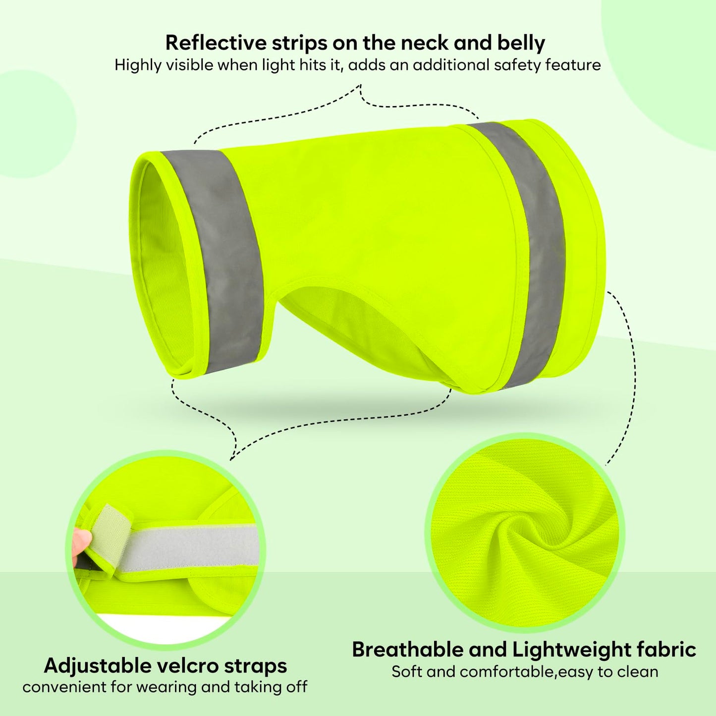 2 Pieces Dog Hunting Vest Reflective Safety Vest Adjustable,High Visibility Jacket Make Your Dog More Visible and Safety from Hunter (Fluorescent Green&Blaze Orange,M)