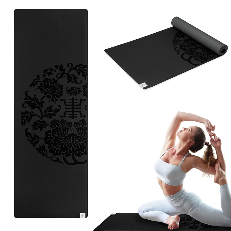 Gaiam Dry-Grip Yoga Mat 5mm Thick, XL Black