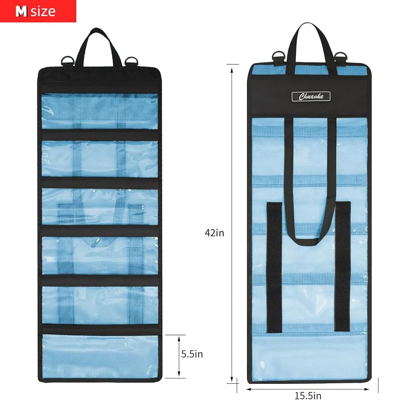 Medium Lure Bag 6 Pocket PVC Protective Cover - Durable Textilene Mesh Tackle Storage