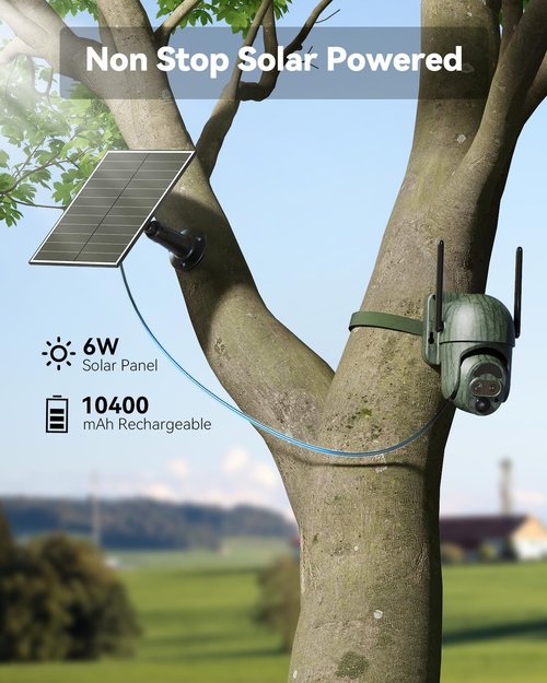 SEHMUA Cellular Trail Cameras, 4G LTE Cellular Security Camera with 12X Hybrid Zoom 2K 360° View Live Video, Unlimited Data Plan Game Camera No Glow IR, Solar Powered, Motion Activate