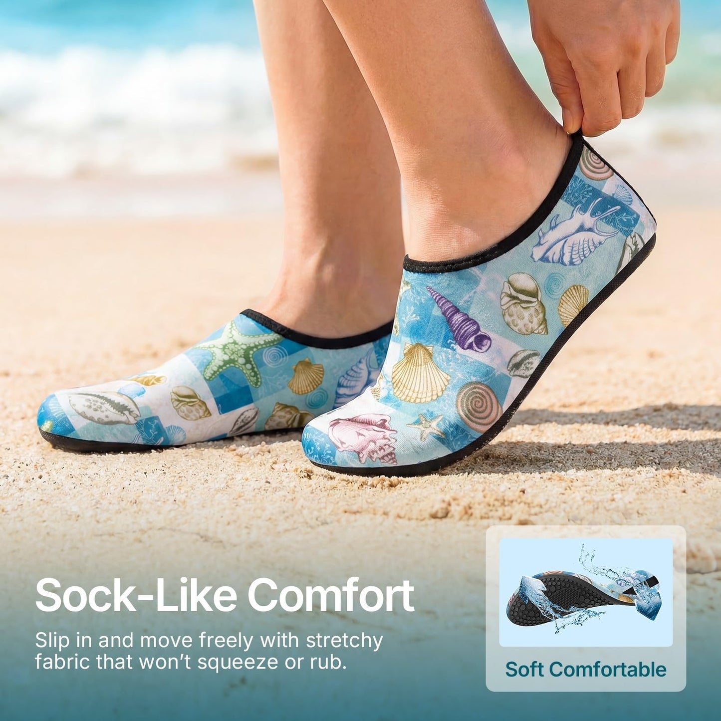 Water Shoes for Women Men Quick-Dry Aqua Socks Swim Beach Barefoot Yoga Exercise Wear Sport Accessories Pool Camping Must Haves Adult Youth Size
