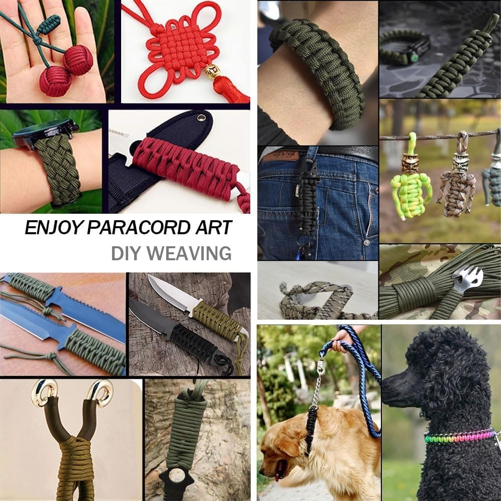 10PCS Random Combo 3meter /10ft Diameter 4mm Paracord Cord Bracelet Crafting Combo Kits Multifunction Paracord Ropes for DIY Manual Braiding Supplies Making Lanyard, Bracelet, Dog Collar