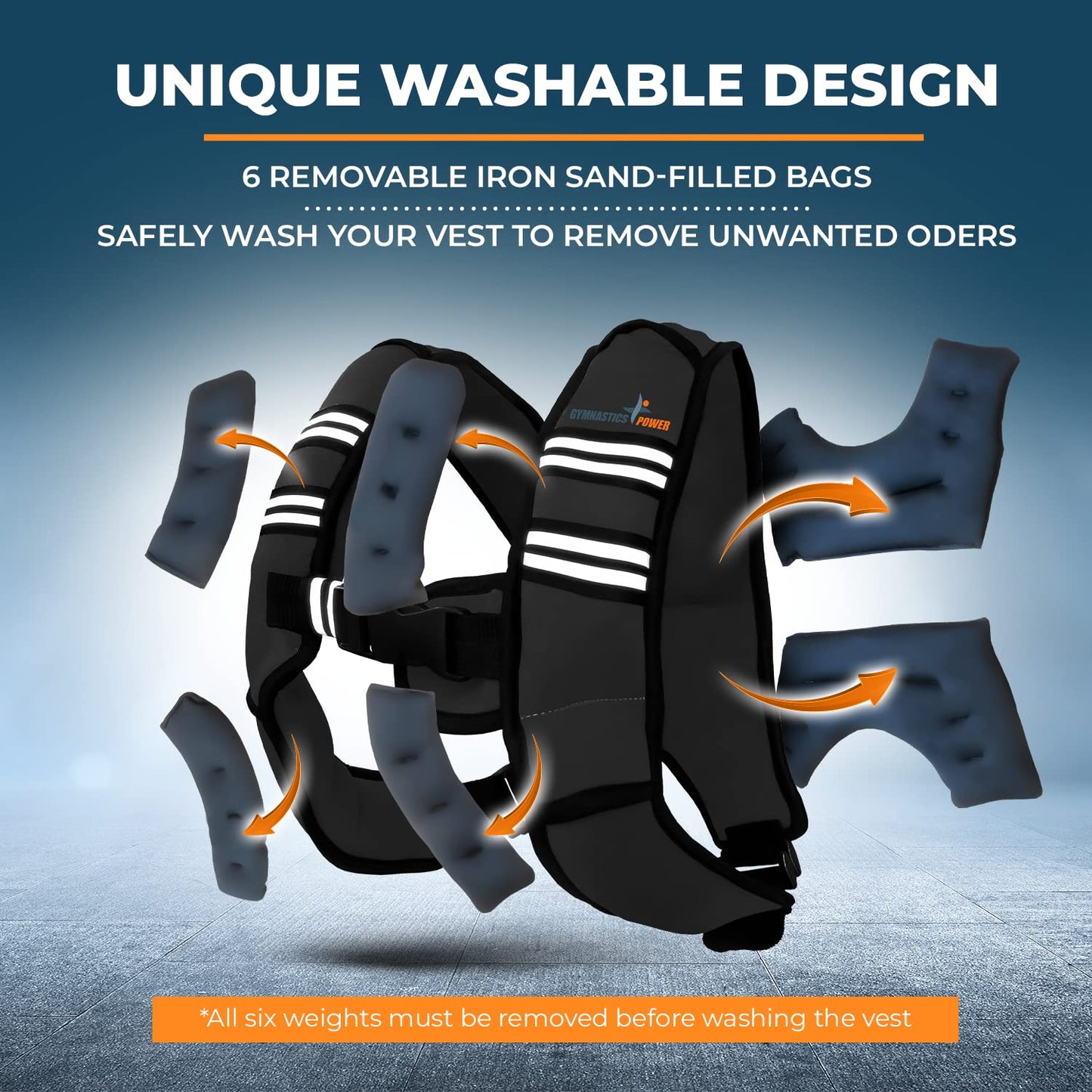 GYMNASTICS POWER Weighted Vest for Men and Women 6-20 Lbs Adjustable Workout Vest for Strength Training, Running, Cardio, Fitness & Cross Training