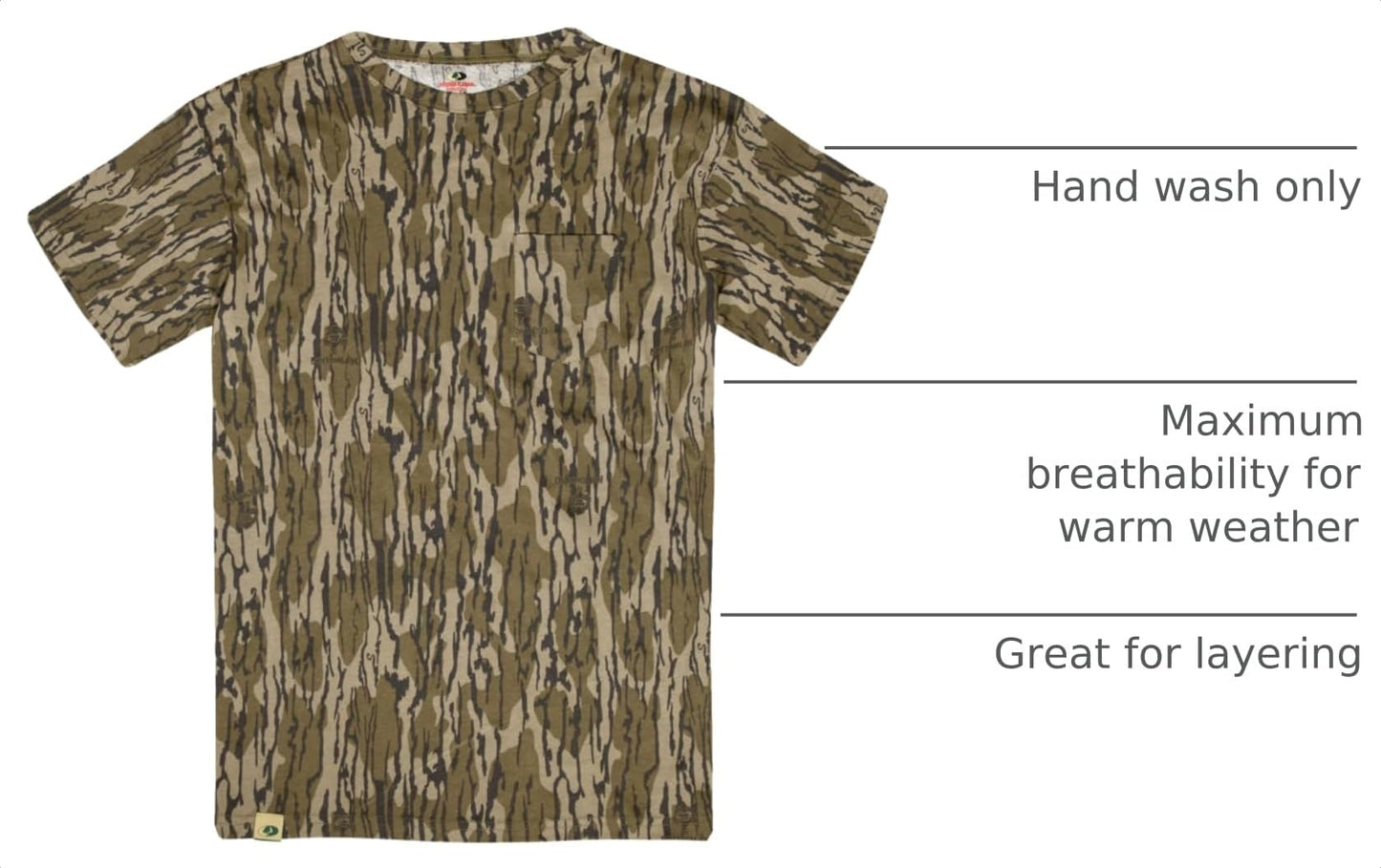 Mossy Oak Youth Hunting Clothes Boys Camo Shirt Short Sleeve Cotton