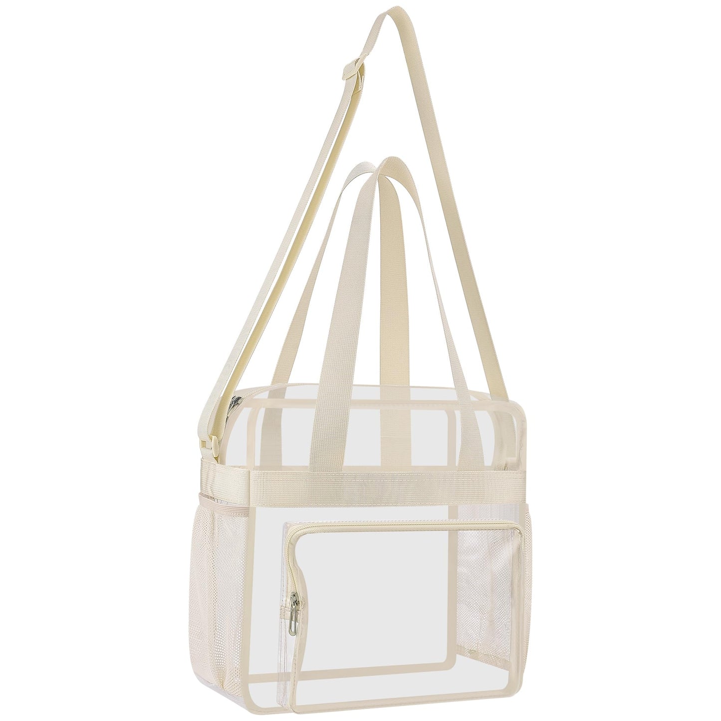 Oraben Clear Bags Stadium Approved Clear Tote Bag with Zipper Closure Crossbody Messenger Shoulder Bag with Adjustable Strap