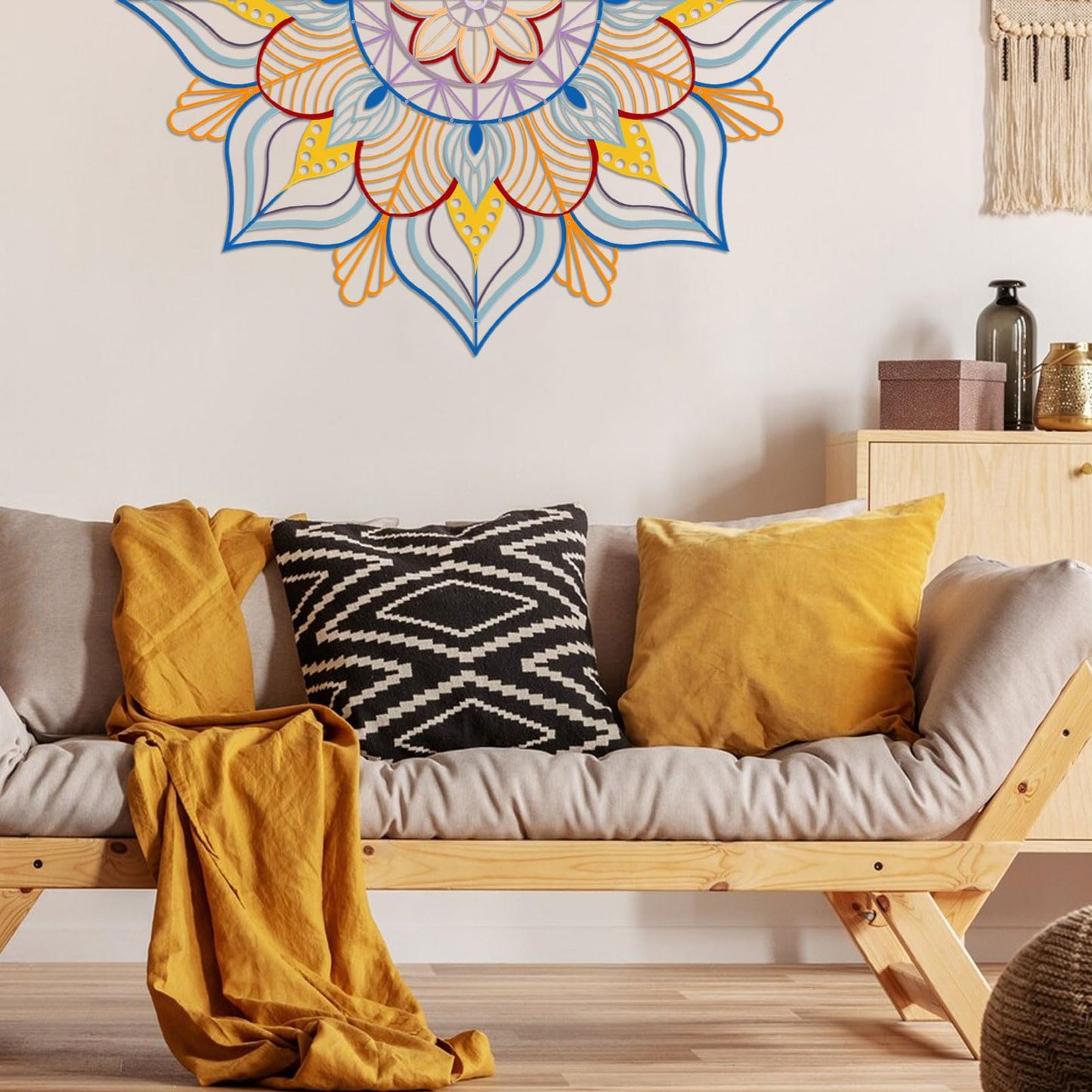 Resama Large Metal Mandala Wall Decor, Unique Lotus Flower Wall Art, Suitable for Office and Home Indoor and Outdoor Decoration