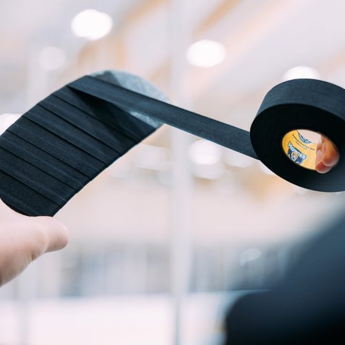 Howies Hockey - Black Hockey Tape 1 Pack - Cloth Stick Tape - Strong, Long-Lasting Adhesive for Stick Blade, Lacrosse, Baseball - 1 Inch x 24 Yards - Professional Quality