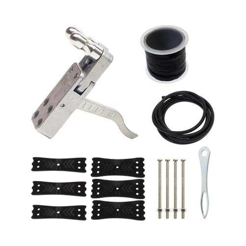 MXLUSINE Slingshot Trigger Mechanism, Slingshot Rubber Band, Slingshot Leather Pocket, Rubber Band Fixing Strap, Rubber Band Perforation Assistant for Homemade Slingshot Gun