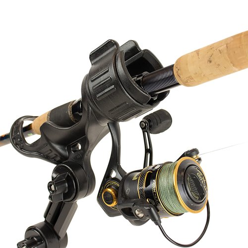 YakAttack Omega Pro Rod Holder | Track Mount Fishing Rod Holder for Kayak & Boat | Secure & Adjustable LockNLoad System | Compatible with Spinning, Casting, Fly Reels | Kayak Track Mount Accessories