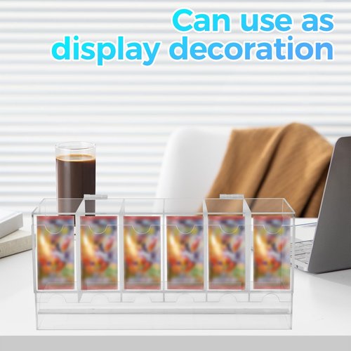 6 Slot Clear Booster Pack Dispenser, Business Card Dispenser, Acrylic UV Protection Card Pack Dispenser & Collector Booster Box Case Compatible With Sports Card Packs & Trading Card Tabletop Display
