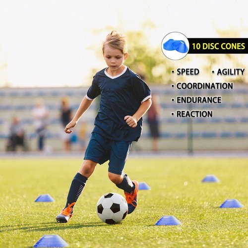 HRXYYCX Agility Ladder Speed Training Equipment Set-20ft Agility Ladder 4 Adjustable Hurdles Running Parachute Jump Rope Speed Training Equipment for Soccer Football Basketball