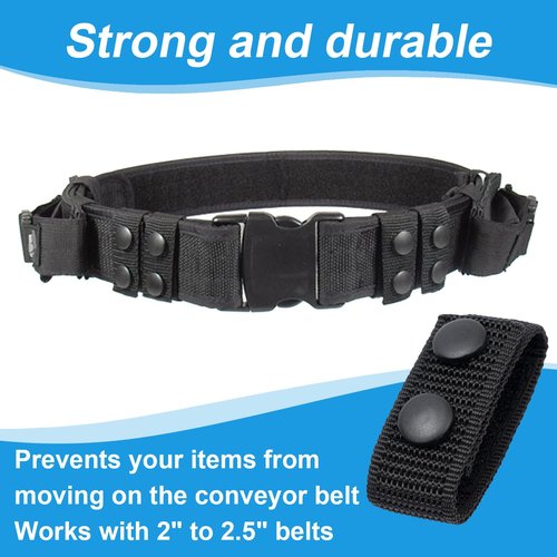 Starfa 4 PCS Nylon Duty Belt Keepers with Double Snaps,Universal Fit for 2" Wide Police,Security&Tactical Belts,Law Enforcement Gear&Duty Belt Accessories(Black)
