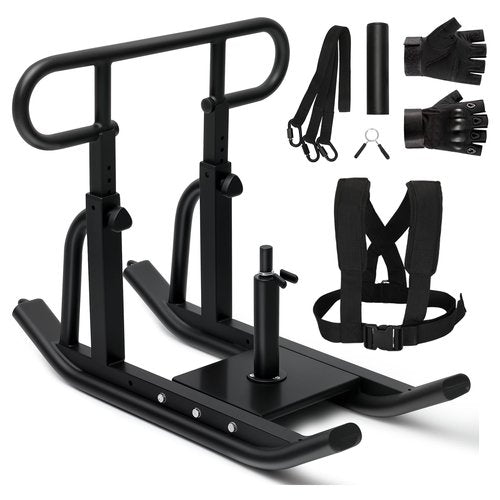 Pulaim Weight Sled, Fitness Sled, Fitness Strength Training Sled,Adjustable Height Weight Training Sled, Heavy Duty Workout Sled for 1" and 2" Weight Plates- with Size S Tactical Gloves