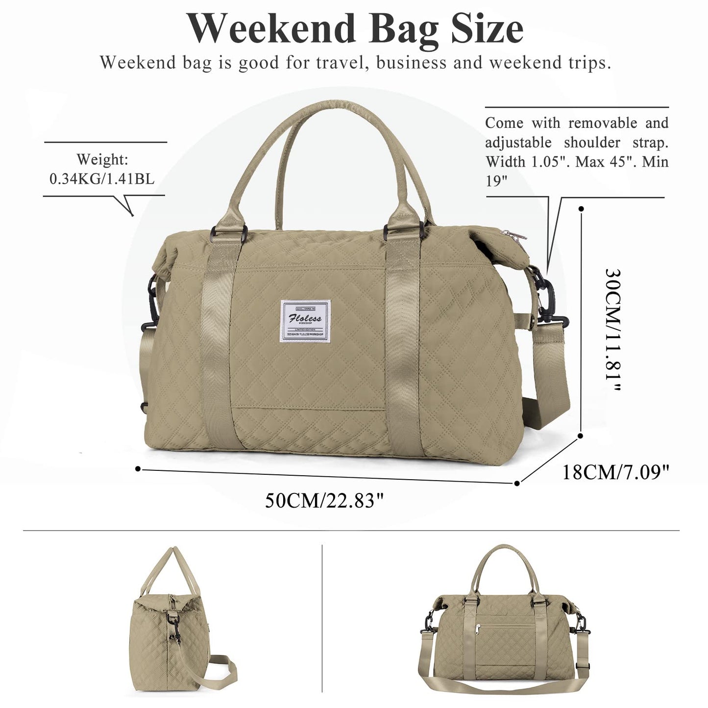 Travel Duffel Bag,Overnight Weekender Bags for Women with Wet Pocket