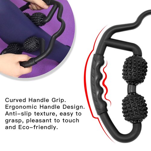 MZDXJ Trigger Point Muscle Roller for Calves, Leg, Arms, Tennis Elbow and Golfer Elbow, Foam Roller Deep Massage Tool for Relieve Muscle Soreness, Stiffness and Tight Muscles (Black)