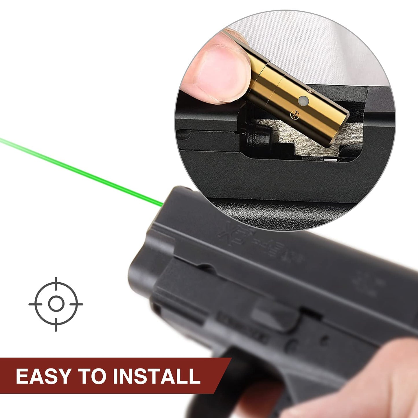 MidTen Green Laser Bore Sight 9mm Boresighter with 4 Sets of Batteries