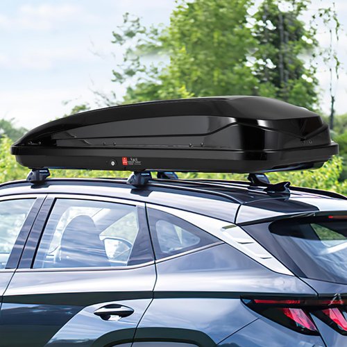 EcoExplorer Rooftop Cargo Carrier Hard Shell, 17.6 Cubic Feet Heavy-Duty Roof Cargo Box, Lockable Roof Top Cargo Carrier Box with 2 Reinforced Straps and 2 Keys for Car, Wagon, SUV