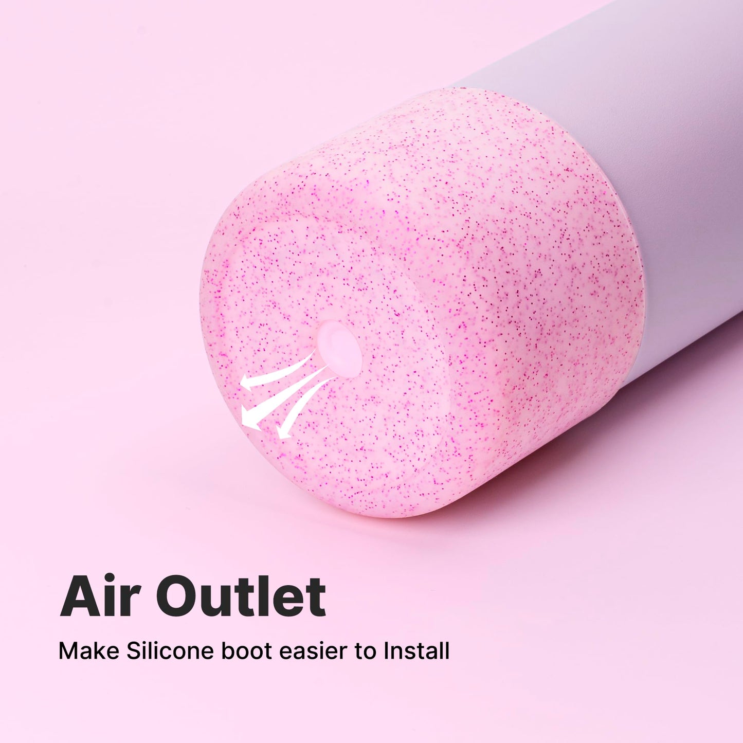 Diumepo Silicone Boot for Owala 24 oz Water Bottle, Anti-Slip Protective Sleeve for Owala Twist & FreeSip & Flip Stainless Steel Water Bottle, Boot Bottom Base for Owala (Glitter Pink)