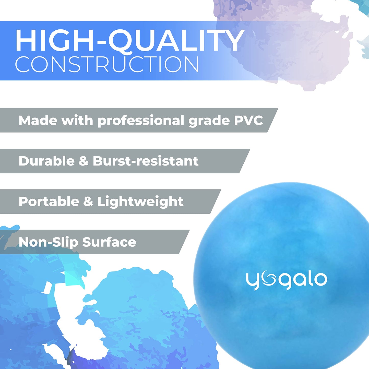 Yogalo 9-Inch Small Pilates Ball with Pump - Mini Exercise Ball for Core Training, Stability, Pilates, Yoga, and Physical Therapy. Enhance Your Workouts with Our Mini Workout Ball