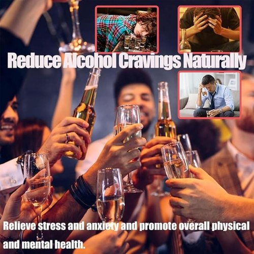 sunglnl Glame Anti Alcohol Bracelet, Magnétiques Anti-Alcohol Bracelet GM Mnetic Bead to Reduce the Urge to Drink Relieve Anxiety and Stress Healing Bracelets Jewelry for Women Men（3 Colors）