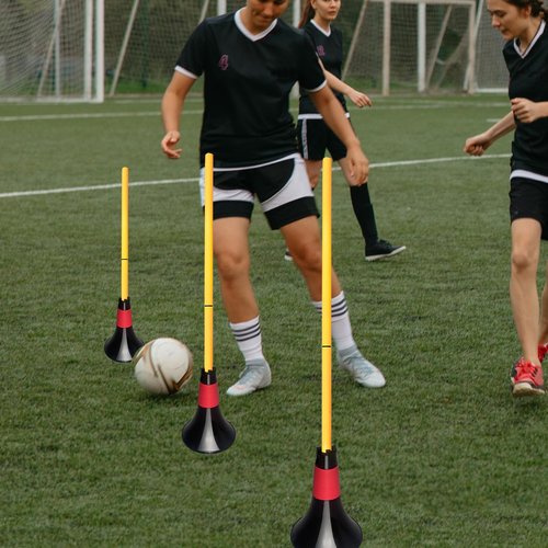 TNZMART Multifunctional Hurdles Agility Poles Basketball Practice Cones for Sports Soccer Football Training (12 Pack, Mix)