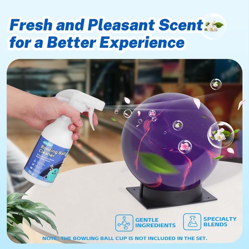 Adhafera Bowling Ball Cleaner Kit – 10oz Spray Cleaner for Bowling Balls with 3 Modes & Dual-Sided Towel, Ideal Gift for Bowlers