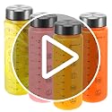 Reusable Plastic Juice Bottles with Caps - 12 oz Wide Mouth, Clear - Variation of 6
