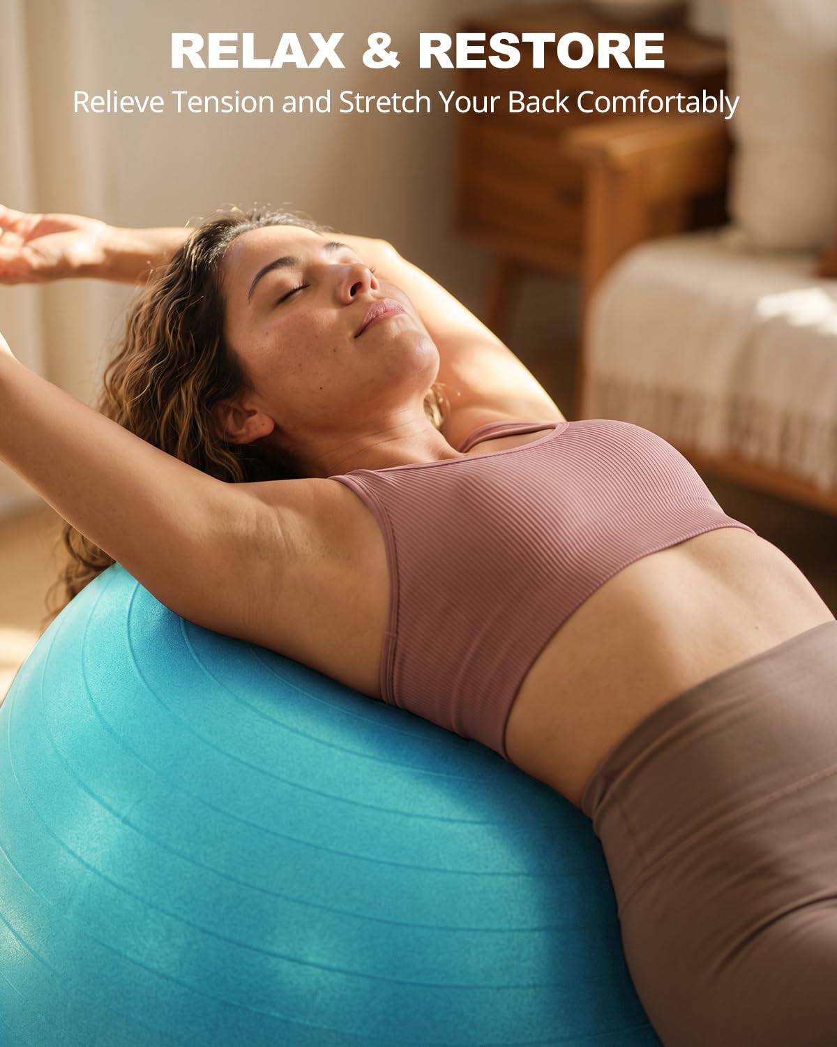 Trideer Extra Thick Yoga Ball Exercise Ball, 5 Sizes Gym Ball, Heavy Duty Ball Chair for Balance, Stability, Pregnancy, Quick Pump Included