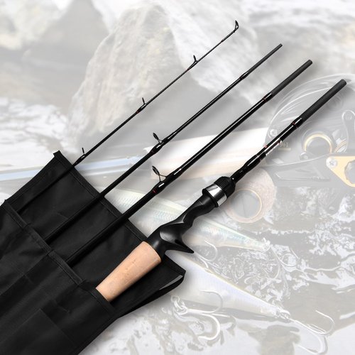 Fiblink Baitcasting Fishing Rod and Reel Combo, 4-Piece Portable Travel Casting Rod, Baitcasting Combo (7' Rod & Right Handed Reel Combo)