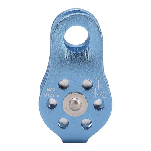 Climbing Single Pulley, Light Blue Fixed Eye Single Rope Pulley for Hauling, Rigging, Climbing, Aloft Work, Rappelling