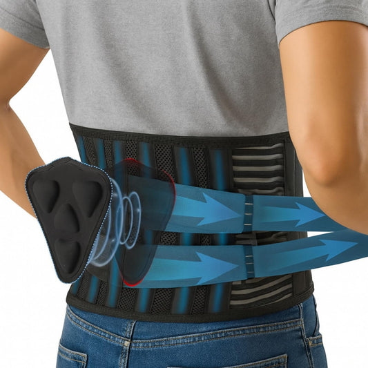 GooseFit Back Brace for Lower Back Pain Relief with Removable Lumbar Pad, Adjustable Back Support Belt for Men & Women, Breathable Mesh Lumbar Support for Sciatica, Herniated Disc, Scoliosis (Medium)