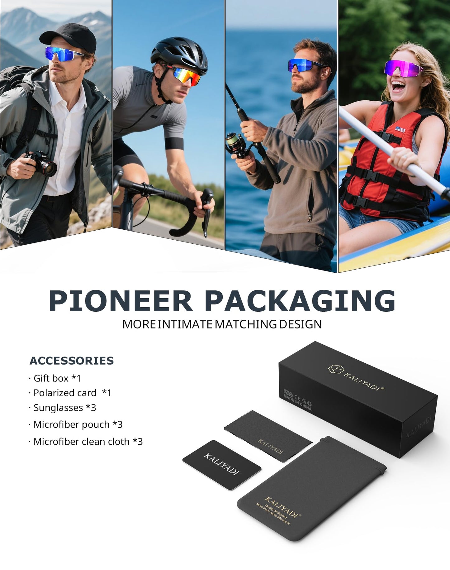 KALIYADI Polarized-Sunglasses-Men Sports Mens-Sunglasses Women: Sun Glasses with UV400 for Running Cycling Golf Fishing