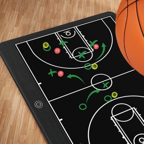 Electronic 16 inch Basketball Coaching Boards, Portable Erasable Pro Strategy Board for Training Teaching Competition Command,Tactical Drawing Tablet Coach Gifts