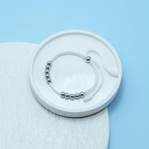 LAMIBEE Golf Stainless Steel 10 Beads Score Counter Bracelet, Golf Stroke Count Bracelet, Resizable and Easy to Adjust Golf Round Scoring Tracker, Durable and Stylish Golf Accessory (White)