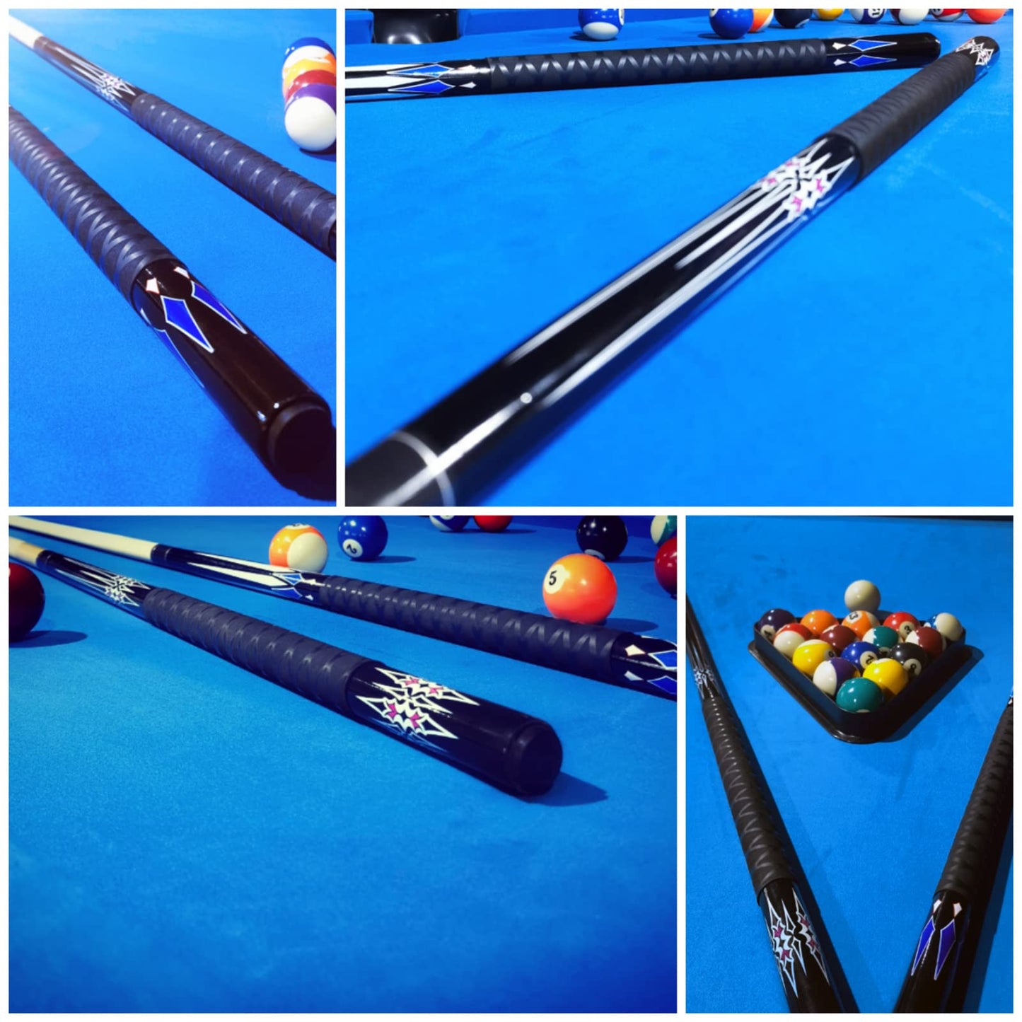 Joovon Pool Sticks Set of 4 and Pool Sticks Set of 2 with 13mm Cue Tip 58" Pool Cue with Rubber Anti-Skid Sleeve