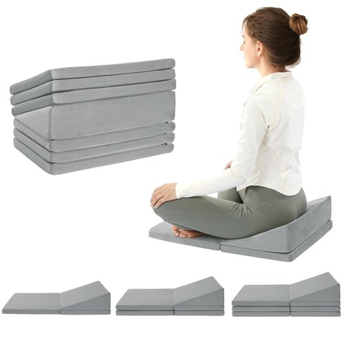 ROYALAY Adjustable Meditation Cushion for Sitting on Floor, Large Yoga Pillow for Adult, 3 Adjustable Heights Meditation Pillow, Ergonomic Meditation Cushion Set for Hip and Knee Support