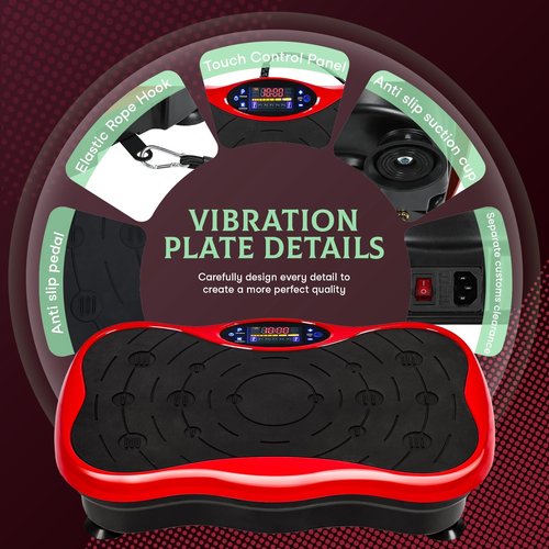 Rodiuiu Rodiuiu Vibration Plate Exercise Machine Lymphatic Drainage, Full Body Shaking Workout Vibrating Plate Weight Loss, 99 Adjustable Speeds 300 Lbs Capacity Fitness Platform for Women Men US Plug